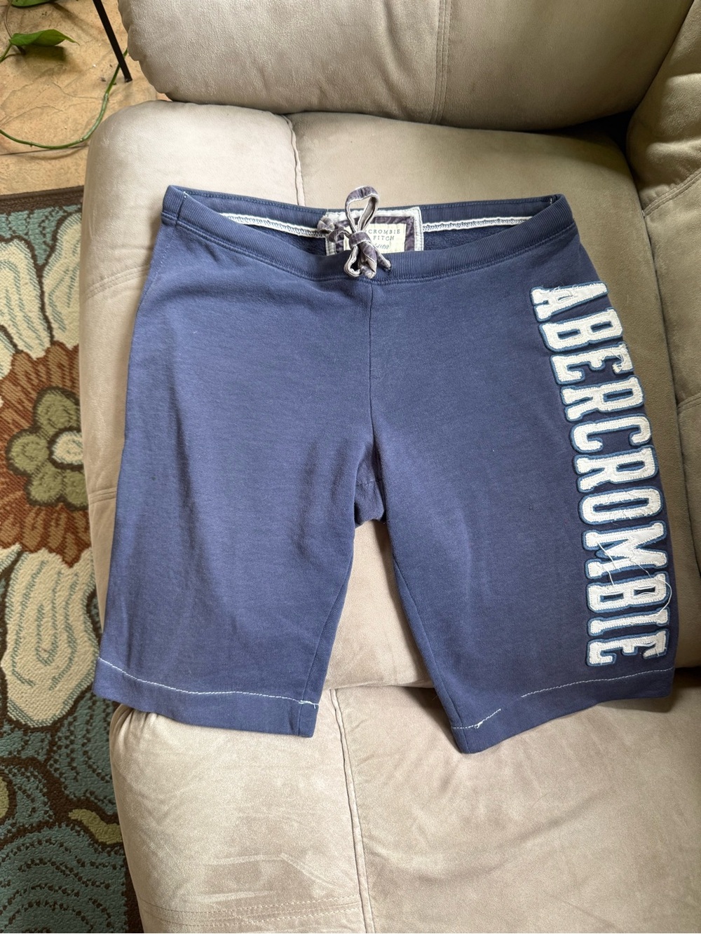 Vintage Y2K Abercrombie Navy Low Rise Drawstring Shorts